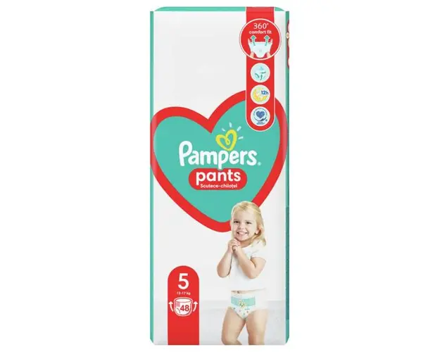 Scutece-Chilotel - Pampers Pants Active Baby, marimea 5 (12-17 kg), 48 buc