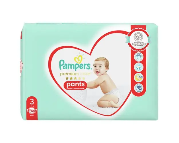 Scutece-Chilotel - Pampers Premium Care Pants, marimea 3 (6-11 kg), 70 buc
