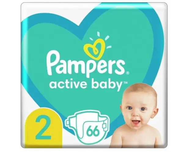 Scutece pentru Bebelusi - Pampers Active Baby, marimea 2 (4-8 kg), 66 buc