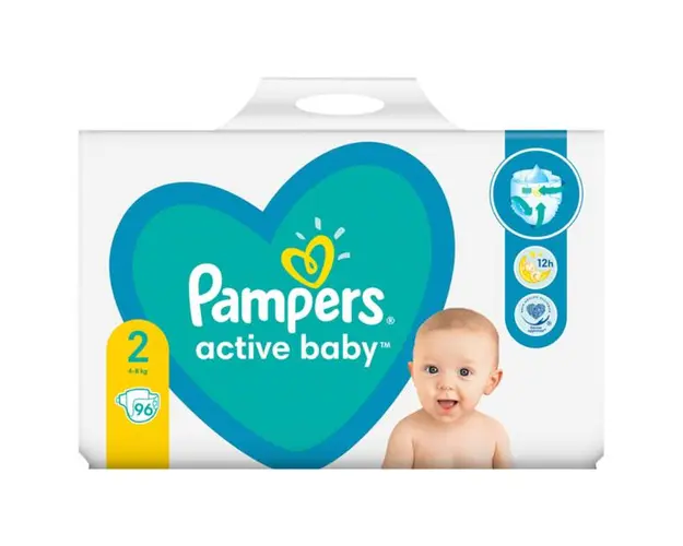 Scutece pentru Bebelusi - Pampers Active Baby, marimea 2 (4-8 kg), 96 buc