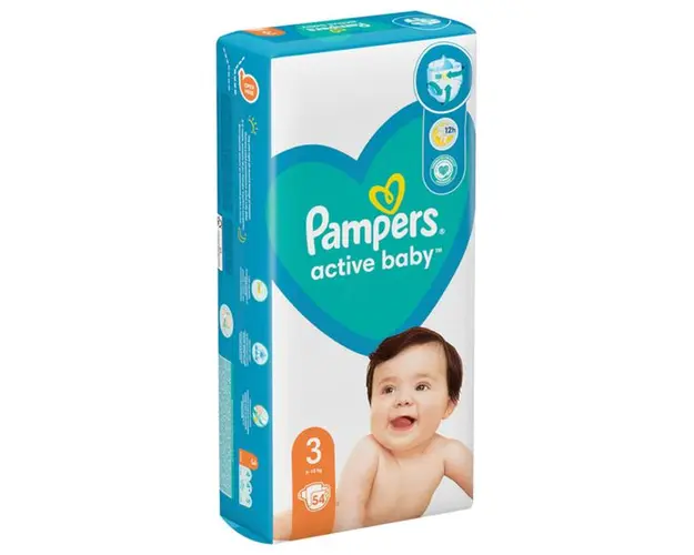 Scutece pentru Bebelusi - Pampers Active Baby, marimea 3 (6-10 kg), 54 buc