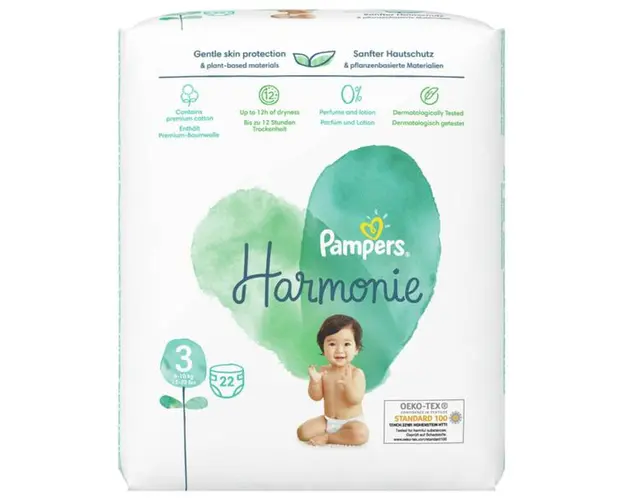 Scutece pentru Bebelusi - Pampers Harmonie, marimea 3 (6-10 kg), 22 buc