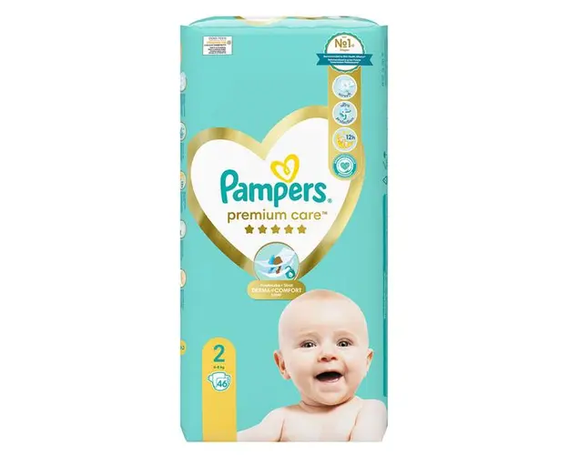 Scutece pentru Bebelusi - Pampers Premium Care, marimea 2 (4-8 kg), 46 buc