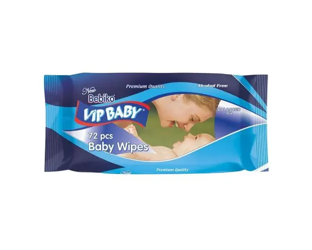 Servetele Umede - Bebiko Vip Baby Wipes, Paksel, 72 buc