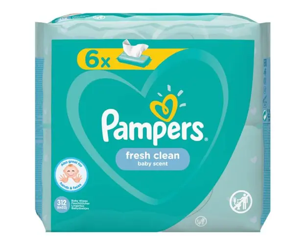 Servetele Umede pentru Bebelusi - Pampers Fresh Clean, 6x 52 buc