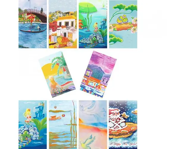 Set 10 carnetele de buzunar Romantic 2, 5 x 8,3 cm, 100 foi veline