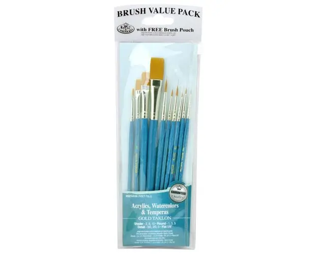 Set 10 pensule pentru pictura cu fir sintetic Gold Taklon