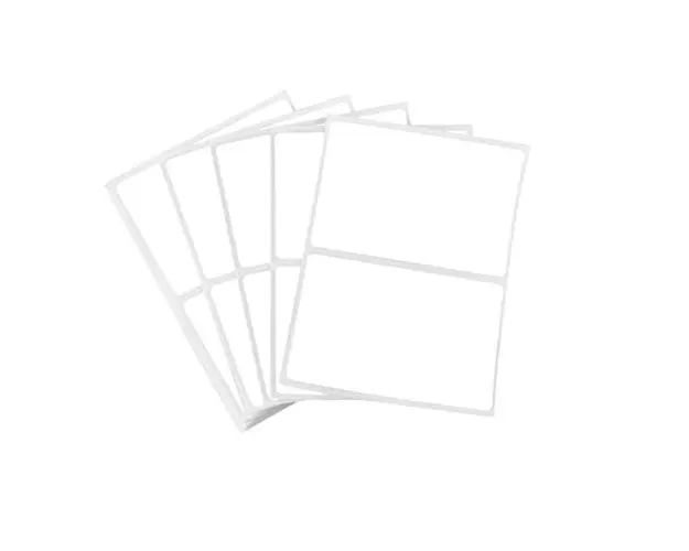Set 150 Etichete autoadezive, albe, dreptunghiulare, de scris cu markerul, 4x8 cm