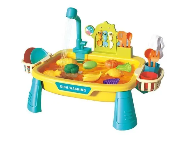 Set 2 in 1 joc de pescuit si chiuveta de bucatarie Galben 