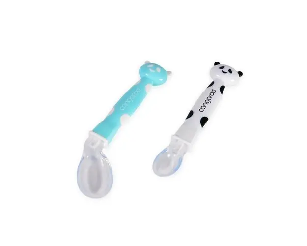 Set 2 linguri din silicon Cangaroo Panda-bleu