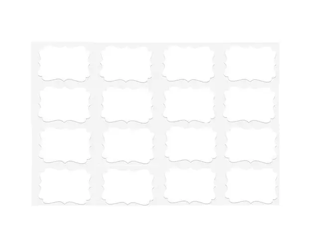 Set 40 Etichete autoadezive, albe, de scris cu markerul, model 1, 4x8 cm