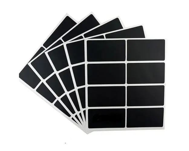 Set 40 Etichete autoadezive dreptunghiulare, negre, 4x8 cm