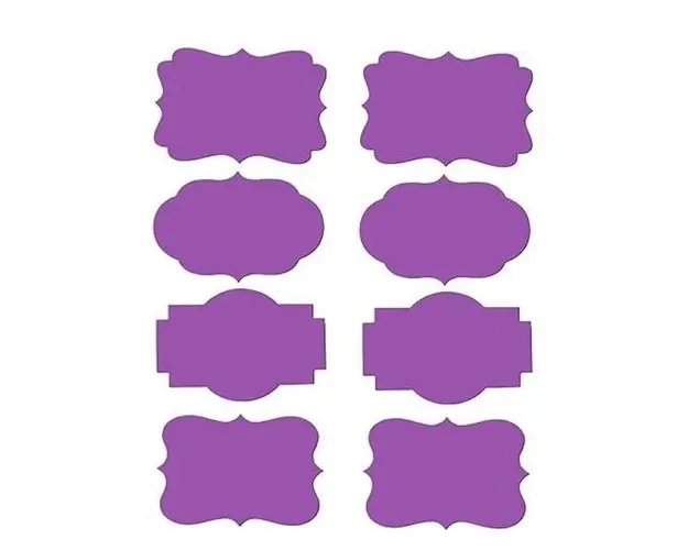 Set 40 Etichete autoadezive, mov, de scris cu markerul, diverse forme, 4x8 cm