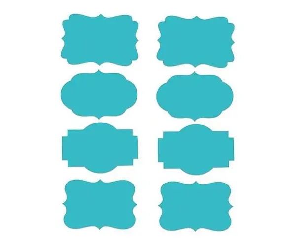 Set 40 Etichete autoadezive, verde, de scris cu markerul, diverse forme, 4x8 cm