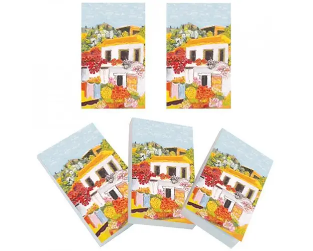 Set 5 carnetele de buzunar Dimineata insorita, 5 x 8 cm, 100 foi veline