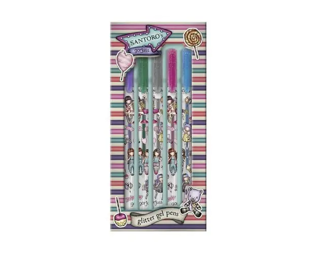 Set 5 pixuri gel colorat Gorjuss Fairground