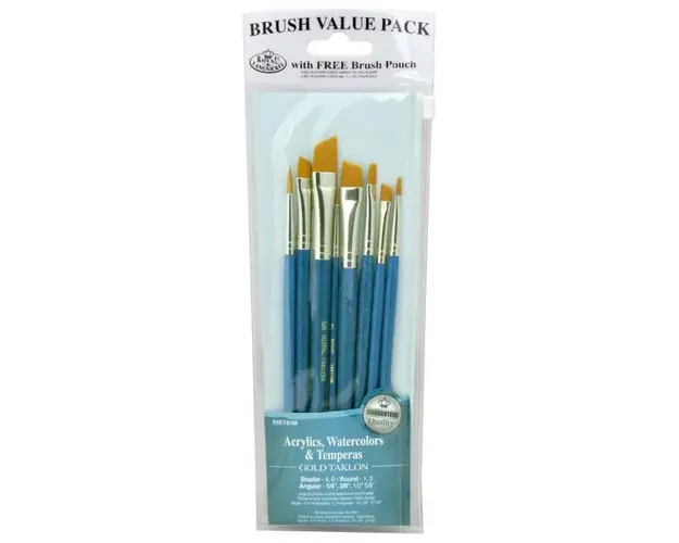Set 8 pensule pentru pictura cu fir sintetic Gold Taklon