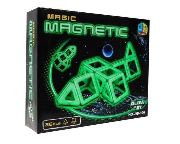 Set constructie magnetic Magic Glow 26 piese