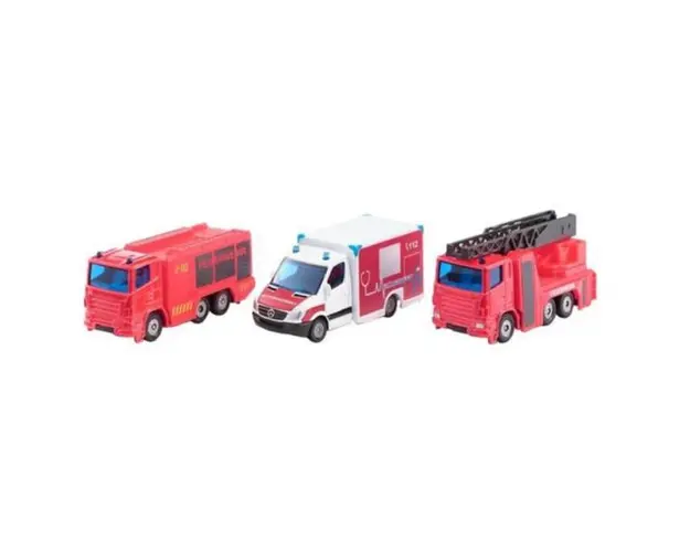 Set cu doua masini de Pompieri si una de Salvare, Siku 6326