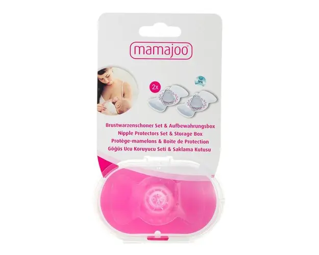 Set Aparatoare pentru Protectia Mameloanelor cu Cutie de Depozitare - Mamajoo Nipple Protectors Set &amp; Storage Box, 1 set