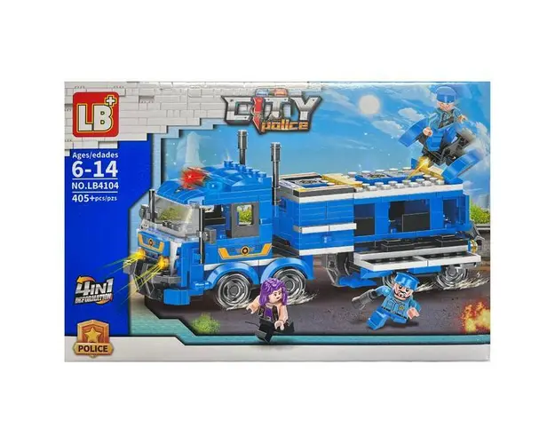 Set de constructie LB City Police 4 in 1, Camion de interventie, 405 piese tip lego