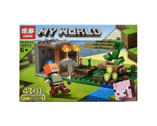 Set de constructie Leduo, My World of Minecraft, 4 in 1, 180 piese