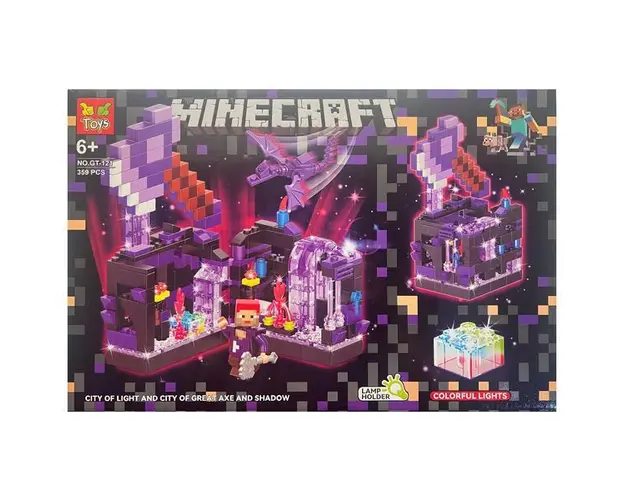 Set de constructie Minecraft City of Light, City of Great Axe and Shadow, 359 piese tip lego