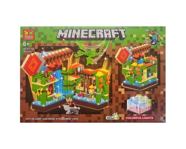 Set de constructie Minecraft City of Light, Magic Stick Forest Cave, 350 piese tip lego