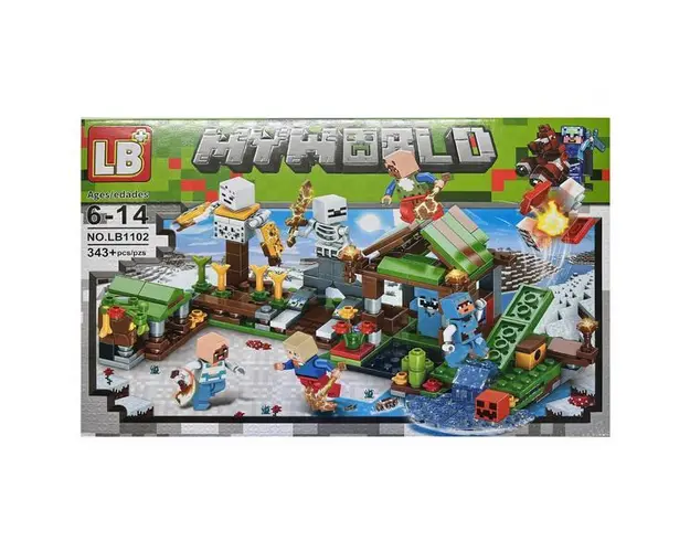 Set de constructie Minecraft My World 343 piese tip lego, Multicolor