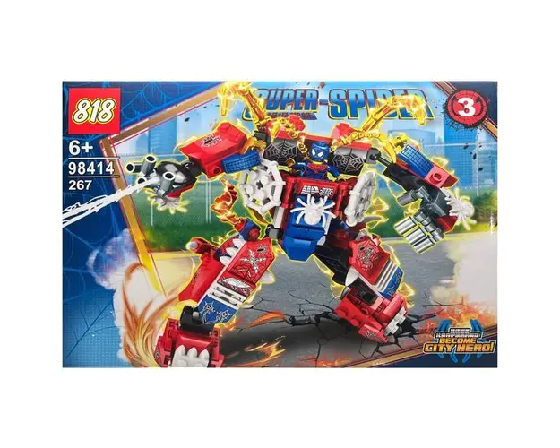 Set de constructie Super Spiderman- Eroii Orasului, Spider Mecha 267 piese