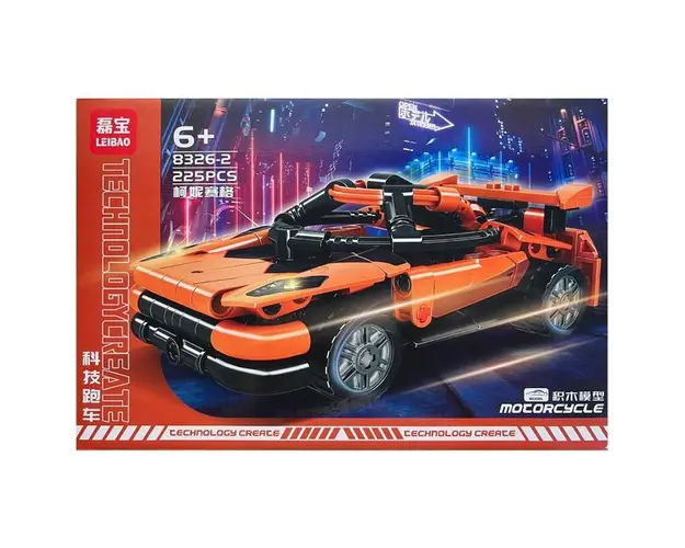 Set de constructie Technic - Masina viitorului, Portocaliu 225 piese tip lego