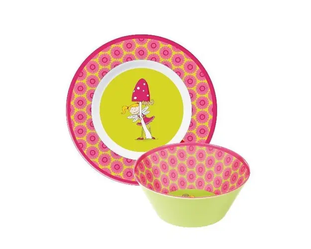 Set farfurie si bol, din melamina, pentru fetite, Florentine, sigikid, 2-8 ani