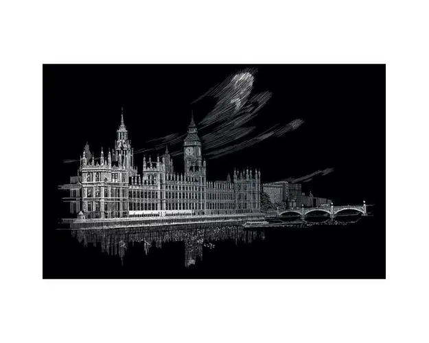 Set gravura - locuri celebre- Big Ben &amp; Parlamentul UK