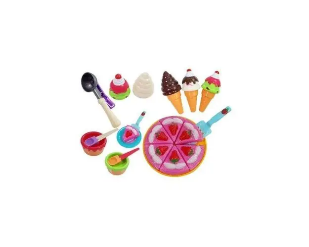 Set inghetata si prajitura de joaca, pentru copii, multicolor, LeanToys, 5038