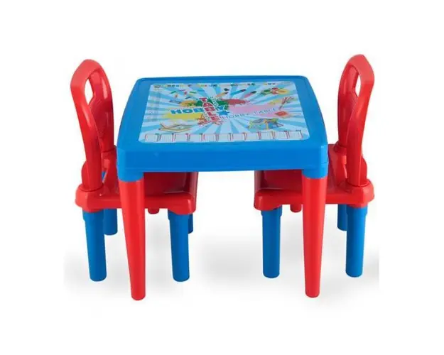 Set Masuta cu 2 scaune pentru copii Hobby Study Table Albastru-03414