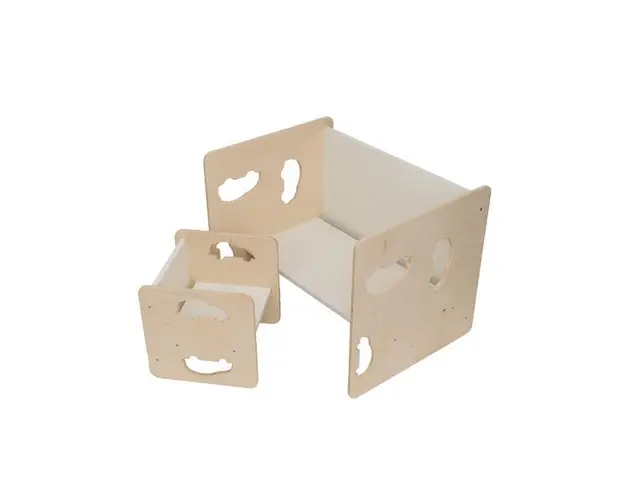 Set Montessori masuta si scaunel cu masinute, 7Toys