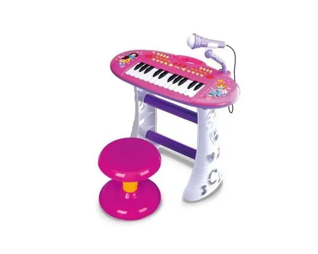Set orga cu scaunel si microfon pentru fetite Little Princess 383 MOV