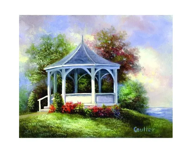 Set pictura artistica pe panza - Lac Gazebo