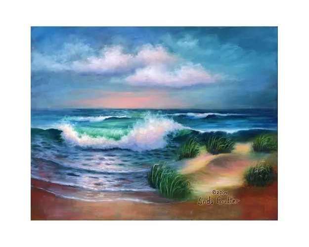 Set pictura artistica pe panza - Plaja Hampton