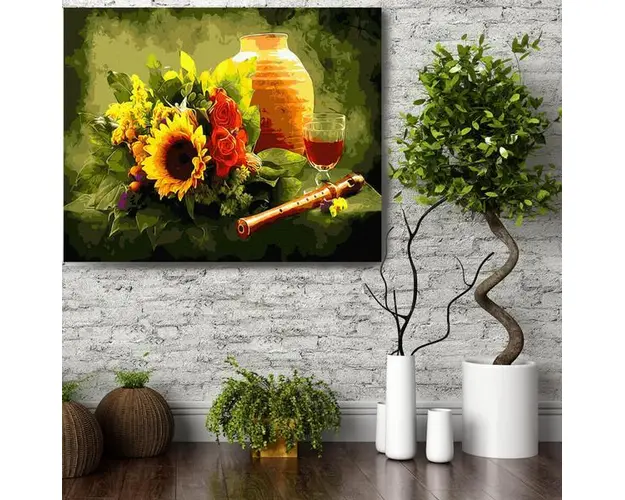 Set pictura pe numere (panza) Buchet de toamna 40x50 cm