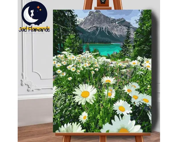 Set pictura pe numere (panza) Musetel la poalele muntelui 50x40 cm