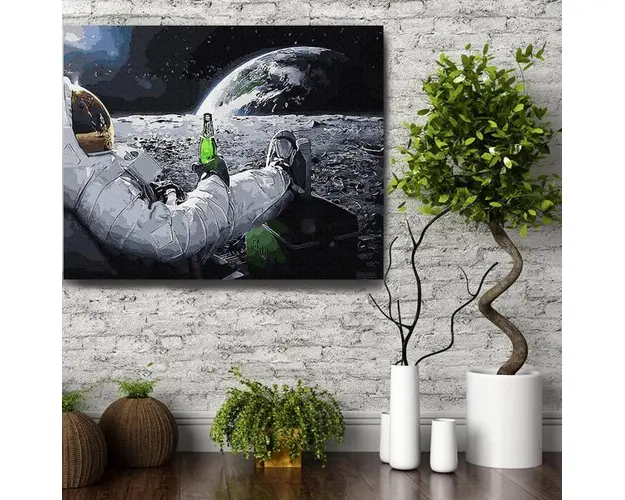 Set pictura pe numere (panza) Relaxare in spatiu 40x50 cm