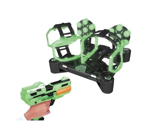 Set pistol de jucarie cu tinta rotativa si gloante din burete Dark Wars