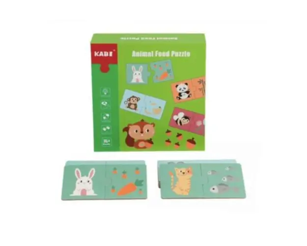Set Puzzle de asociere - Ce mananca Animalele, 7Toys