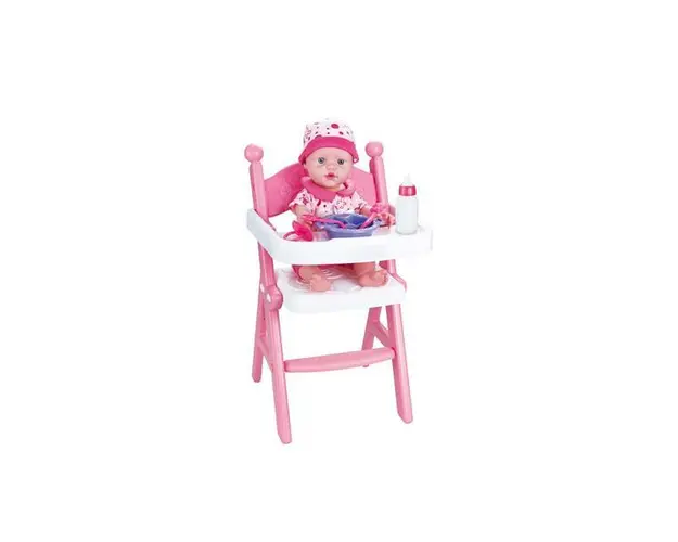 Set Scaunel de masa cu papusa si accesorii Bibi