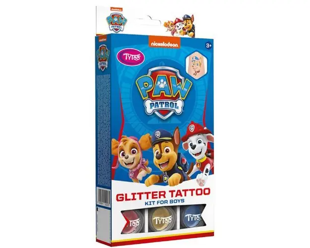 Set tatuaje cu sclipici Paw Patrol s(baieti) 3 ani+ tytoo