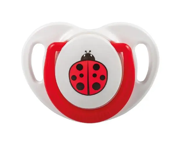 Suzeta cu Design Ortodontic din Silicon si Cutie de Depozitare - Mamajoo Buburuza &amp; Cutie Rosie, 0 m+, 1 buc