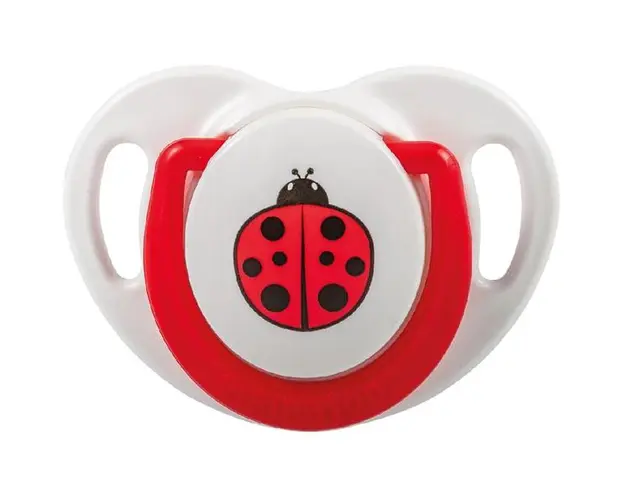 Suzeta cu Design Ortodontic din Silicon si Cutie de Depozitare - Mamajoo Buburuza &amp; Cutie Rosie, 6 m+, 1 buc