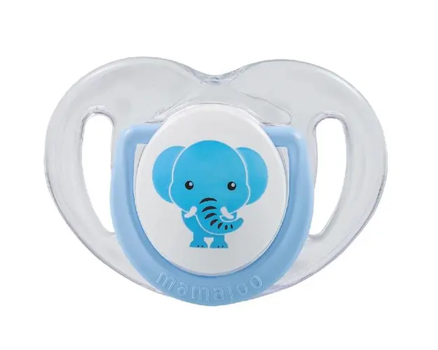 Suzeta cu Design Ortodontic din Silicon si Cutie de Depozitare - Mamajoo Elefant &amp; Cutie Albastra, 0 m+, 1 buc