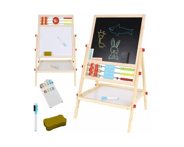 Tabla magnetica pentru copii cu doua fete, creta si marker